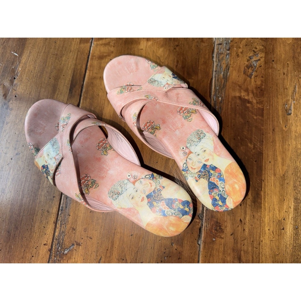 Jeon Sandals 6.5M Gustav Klimt‎ The Girlfriends Wearable Art Kitten Heel